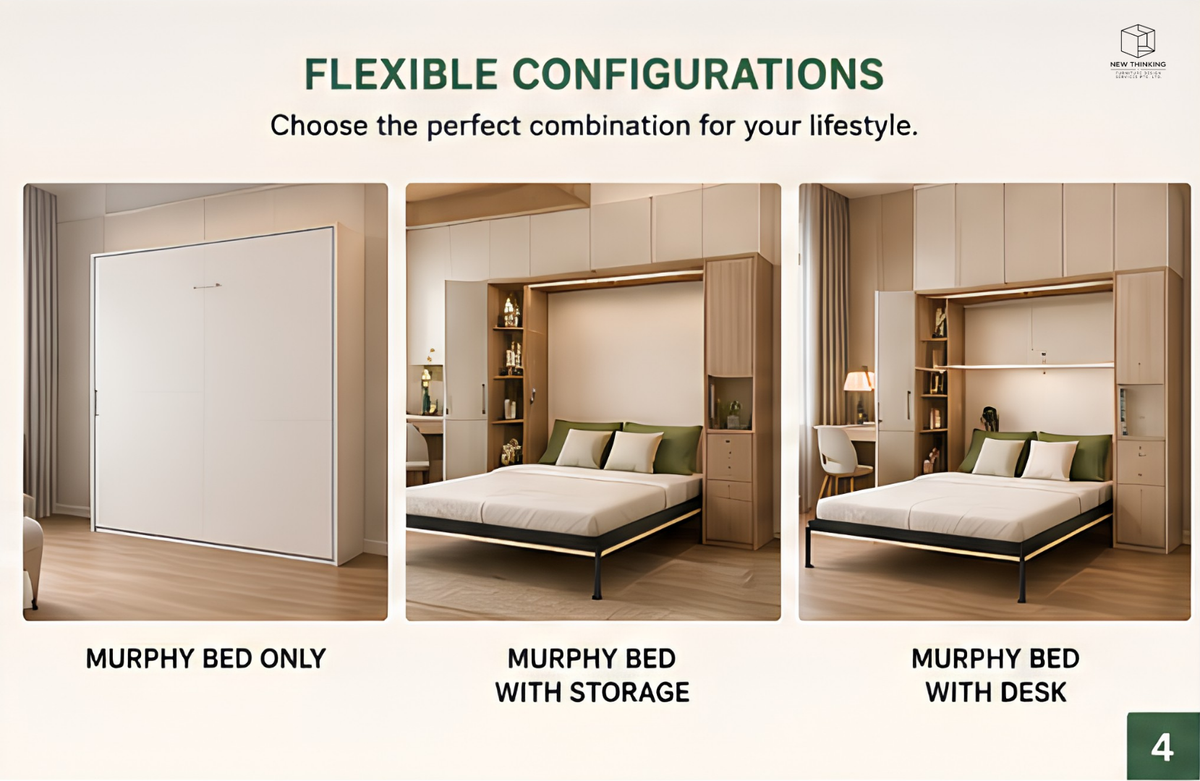 Custom Murphy Bed | Wall Bed with Storage & Desk | Made to Measure