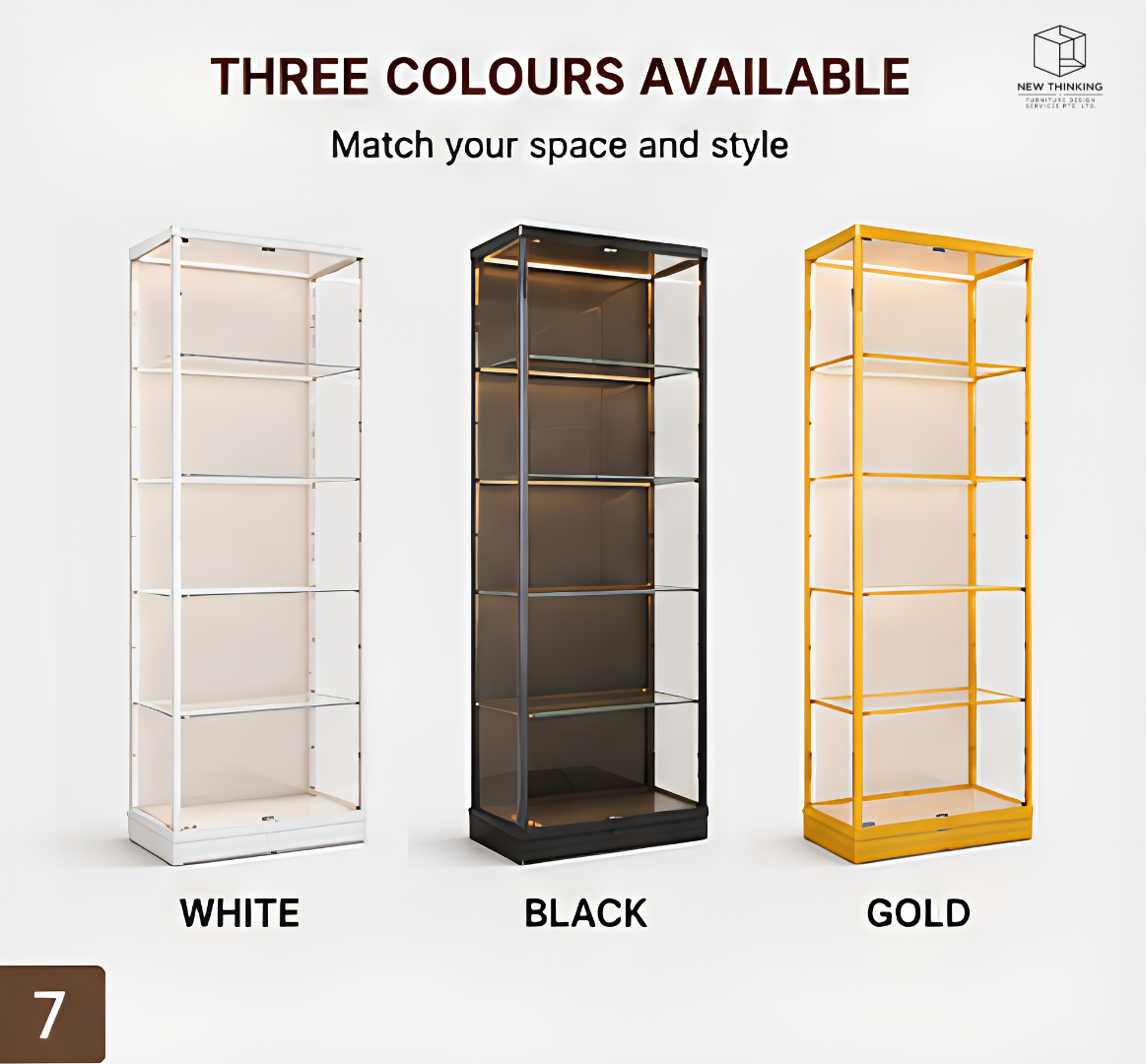 A&1029 LED Display Cabinet | Glass Display Shelf for Collectibles & Models