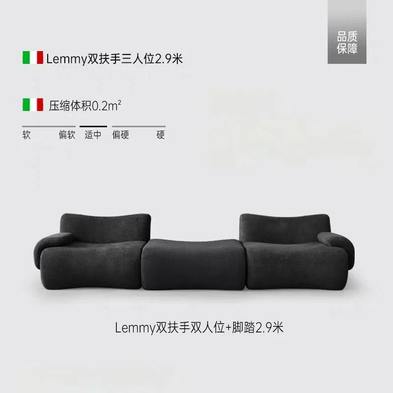 壓縮沙發客廳落地異形轉角自由組合複古風模塊布藝沙發羊羔絨