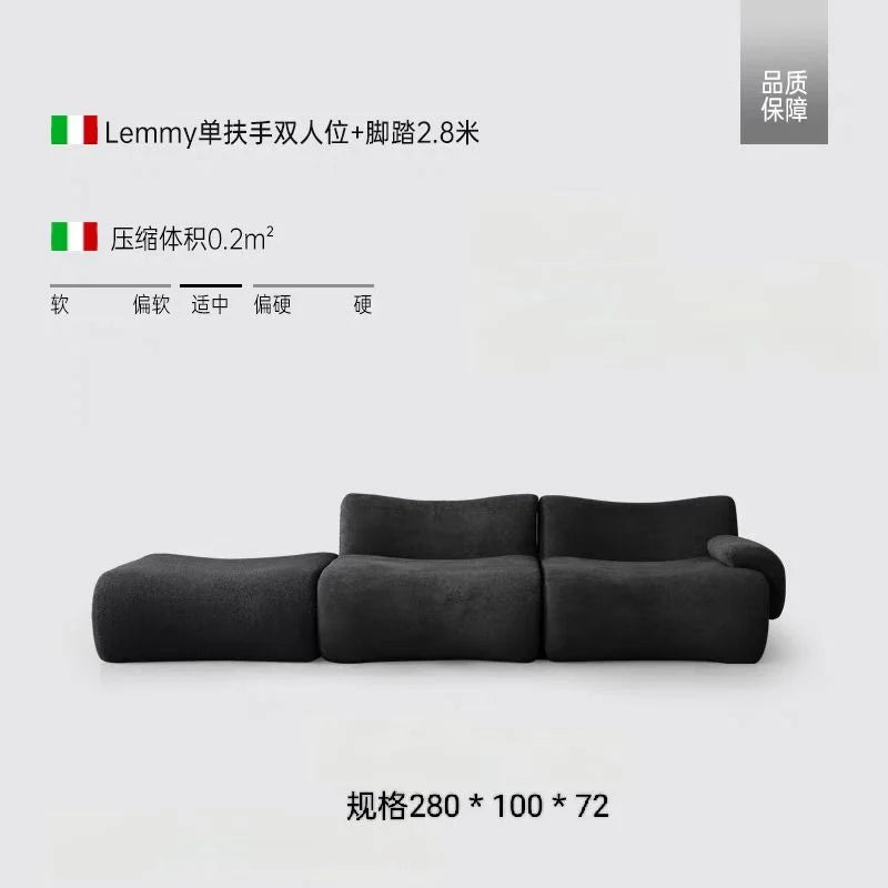 壓縮沙發客廳落地異形轉角自由組合複古風模塊布藝沙發羊羔絨