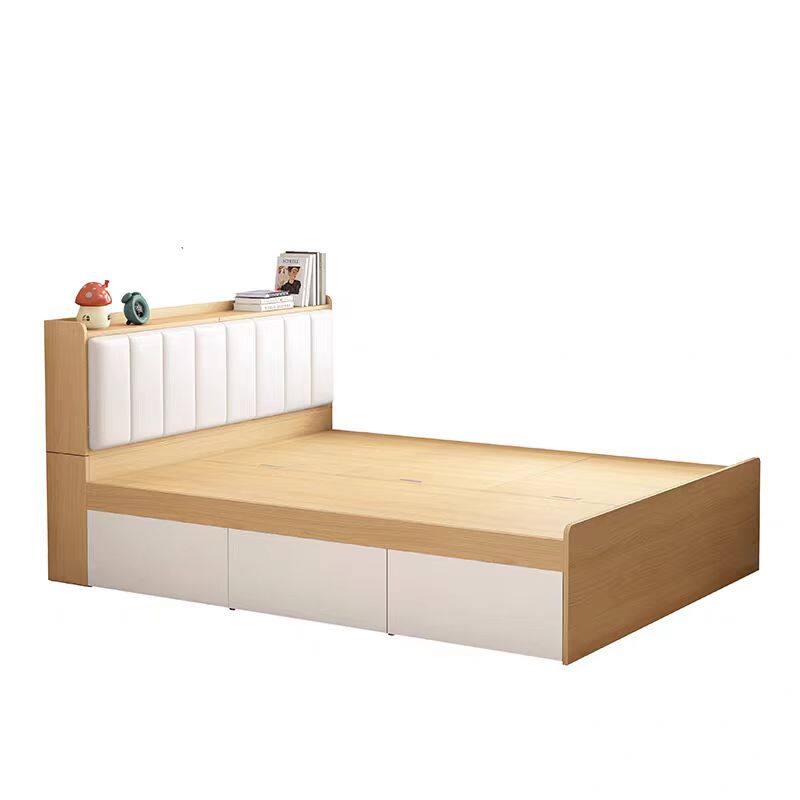 Modern Minimalist Tatami Bed, Small Room Space-Saving Storage Bed, Customizable Children's High-Box Storage Single Bed