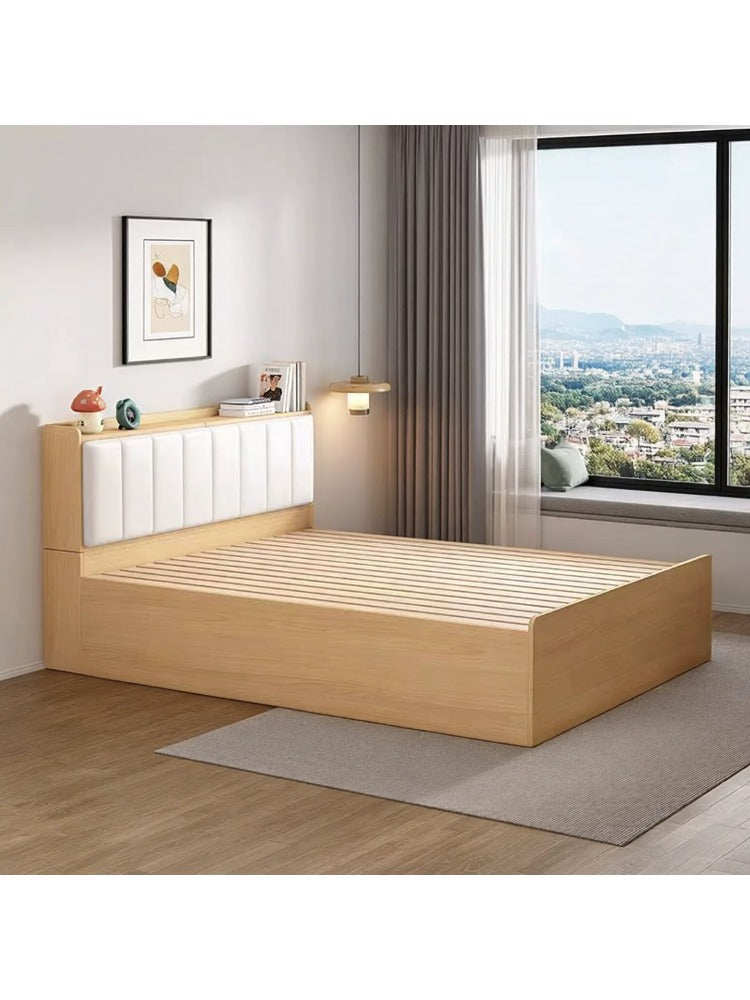 Modern Minimalist Tatami Bed, Small Room Space-Saving Storage Bed, Customizable Children's High-Box Storage Single Bed
