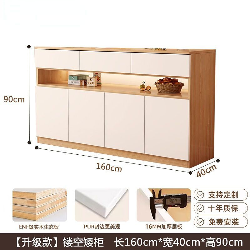 奶油风鞋柜家用门口玄关柜一体靠墙简约隔断柜客厅储物柜实木定制